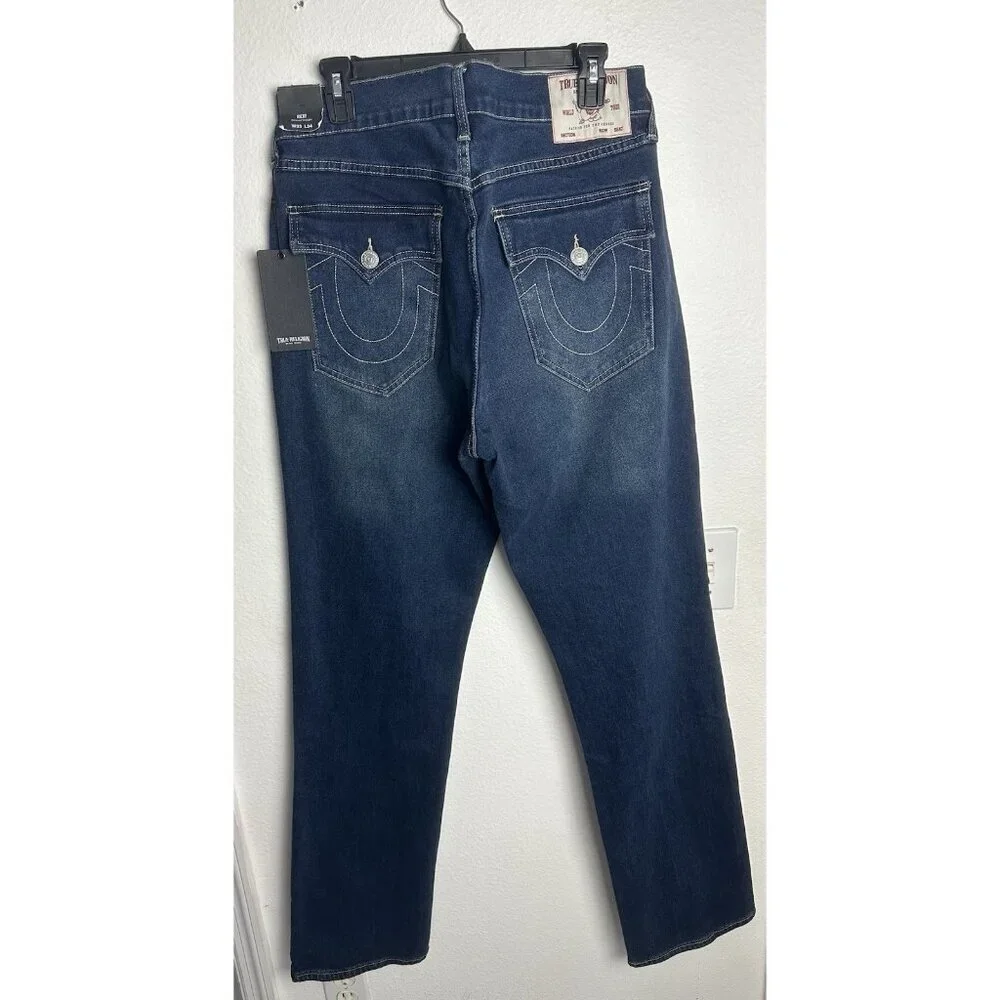 True Religion Ricky SN Flap Straight Jeans Men’s 33 Blue NWT $159